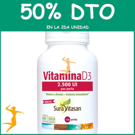 VITAMINA D3 2.500UI 120 PERLAS SURA VITASAN OFERTA 2 UD