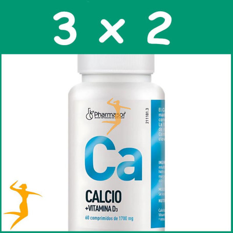 Pack 3x2 CALCIO + VITAMINA D3 60 COMPRIMIDOS SORIA NATURAL