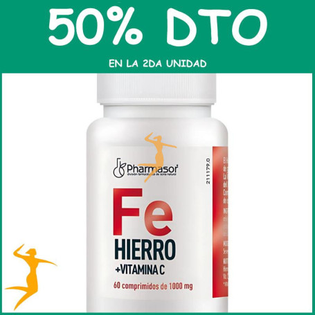 HIERRO + VITAMINA C 60 COMPRIMIDOS SORIA NATURAL OFERTA 2 UD