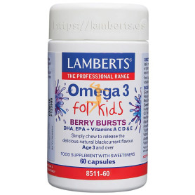 OMEGA 3 PARA NIÑOS CON DHA 100MG/EPA 14MG 60 CÁPSULAS LAMBERTS