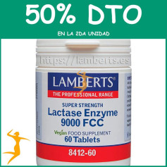 LACTASE ENZYME 9000FCC 60 TABLETAS LAMBERTS OFERTA 2UD