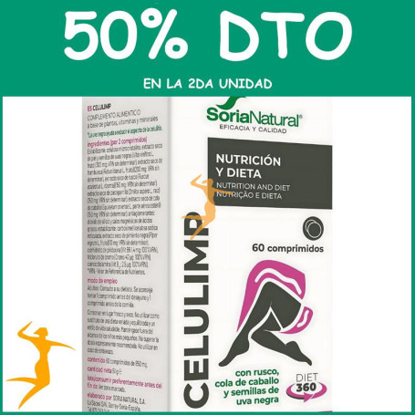 CELULIMP 60 COMPRIMIDOS SORIA NATURAL OFERTA 2 UD