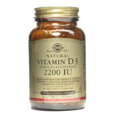 VITAMINA D3 2200UI 55Mcg. 100 CÁPSULAS SOLGAR